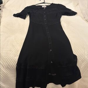 Elegant Black Button-Down Dress